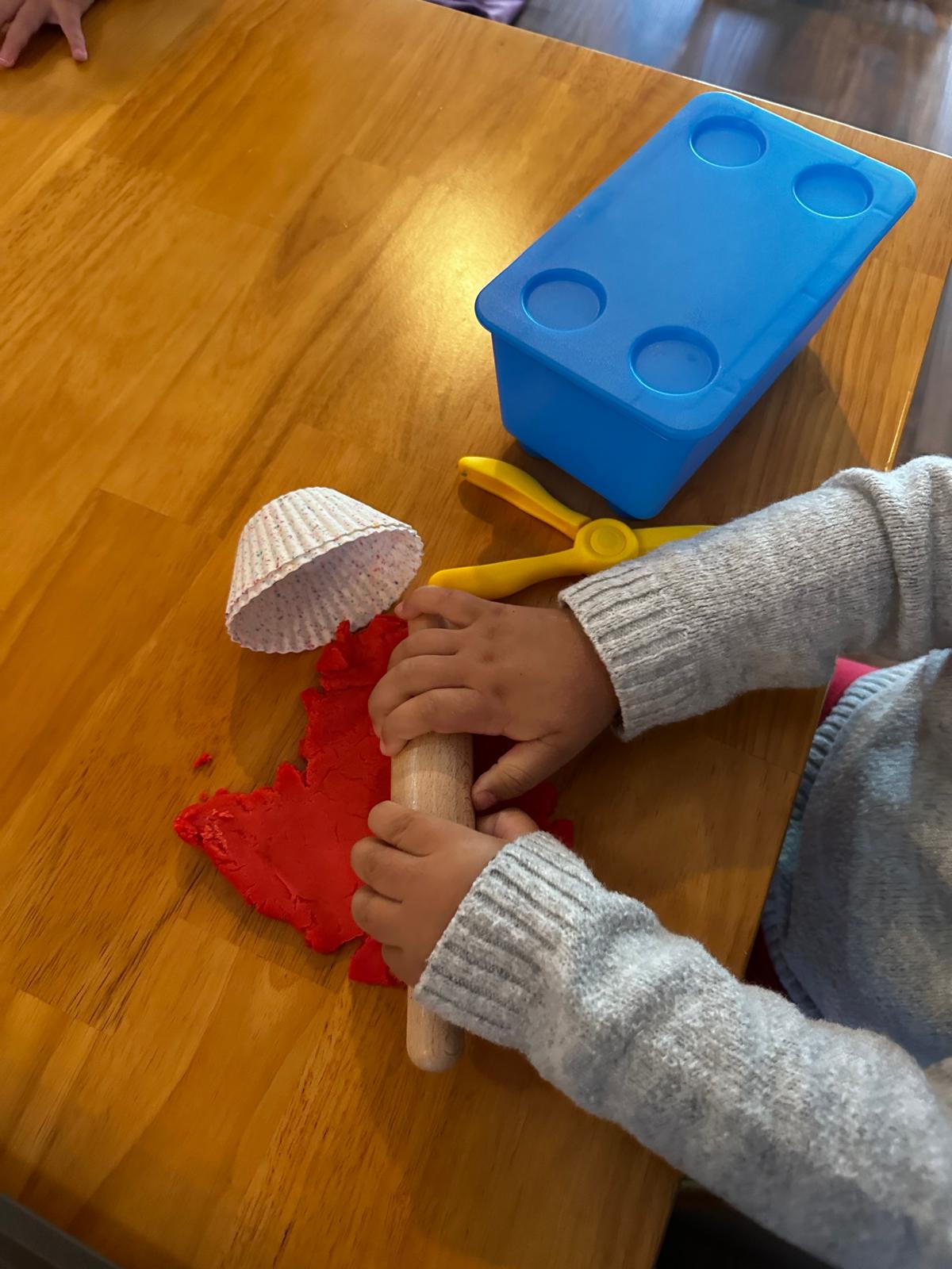 Play dough rolling practice